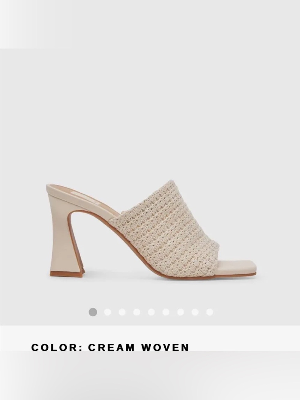 Dolce Vita Novis Woven Square-Toe Mules - Cream
